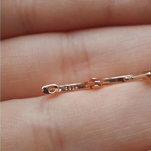 925 Sterling Silver Rose Gold Earrings - Picture 6 of 8